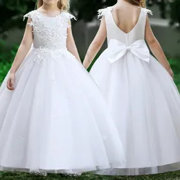 614 år tonåring flickor lång klänning brudtärna barn klänningar barn prinsessa parti bröllop prom klänning formellt tillfälle bow 240313