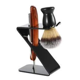 Vintage Razor Holder Manual Shaver Set Acrylic Beard Brush