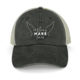 Ball Caps Resting Mare Face Equestrian Design White Cowboy Hat Hood Rugby Trucker Hats For Men Women's