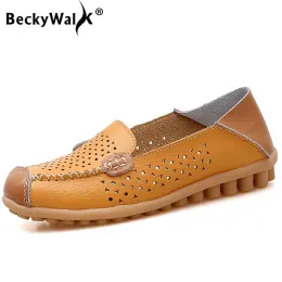 Лоферы Beckywalk Новые летние плюс размер подлинные кожа