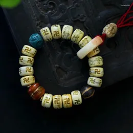 Strand Tibetan Accessories Yak Bone Barrel Beads Bracelet Agate