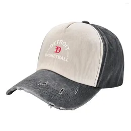 Ball Caps Detroit Basketball Badge (biały/czerwony) Baseball Cap Briend Brand Man dla kobiet