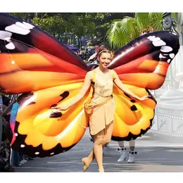 wholesale Parade Decoration 2mW Inflatable Butterfly Wing Costume With LED Lights For Adults Party Events Stage Performance