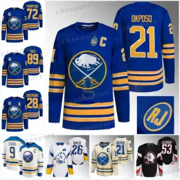 Buffalo Honor RJ patch Sabres Jerseys 53 Jeff Skinner Sabre Hóquei Jersey Alex Tuch Tage Thompson Victor Olofsson Devon Levi Rasmus Dahlin Owen Power Dylan Cozens