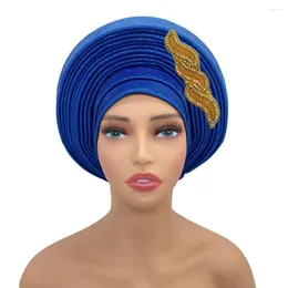 Ethnic Clothing African Auto Gele Headtie Women's Head Wraps Nigeria Wedding Party Ties Female Turban Cap Ready To Wear