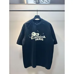 Led Balencigia Track Tasarımcı Kıyafetleri Üçlü S Balanciaga Tshirt Extremeigh Versiyon Paris 23 Springsummer Yeni BB El Çizilmiş Graffiti Mektup Baskı B Evi Doğru S