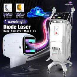4 파장 제모 기계 피부 회춘 다이오드 레이저 탈모 장비 미용실 사용 2 핸들 FDA 승인