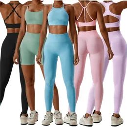12pcs Dikişsiz Flex Yoga Set Kadın Egzersiz Pantolon Spor Salonu Fitness Şortları Kadın Scrunch Taytlar Egzersiz Aktif Aşınma Takımları 240307