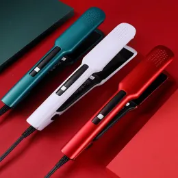 Irons Professional Hair Ropner Brush Titanium Flat Iron z wyświetlaczem LCD Ogrzewanie grzbiet żelaza Szybkie proste włosy żelazo
