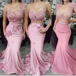 South African Mermaid Bridesmaid Dresses Sweep Train Long Country Garden Wedding Guest Gowns Maid Of Honor Dress Arabic Plus Size