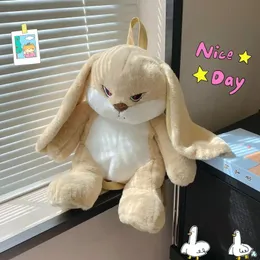 Long Ear Rabbit Stuffed Animals Plush Toy Backpack For Girls Crossbody Throwing Doll Bag Birthday Christmas Gift 240314