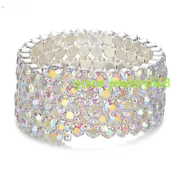 Neue Mode Bauchtanz Performance Schmuck Farbige Wasser Diamant Arm Ring Armband Elastische Armband Braut Hochzeit Zubehör