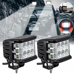 Lanterne portatili 4 "LED Work Light Bar Cube Side Shooter Pod Lampada stroboscopica ambra bianca SUV Truck Auto in lega di alluminio di alta qualità