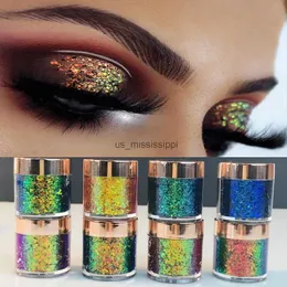 Sombra de olho camaleão sombra metálica em pó lantejoulas brilhante alto brilho pigmento sombra paleta olhos maquiagem festa cosmética glitter lantejoulasl2403