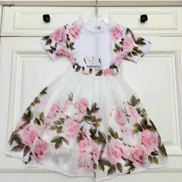 العلامة التجارية Princess Dress Baby Tracksuits Size 90-150 cm Kids Designer Clother Flower Print Girls T Shirt والتنورة القصيرة 24Mar