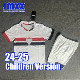 JMXX 24-25 São Paulo Criança Camisas de Futebol Kit Home Away Kid Uniformes Jersey Camisa de Futebol 2024 2025 Top e Shorts Versão Infantil