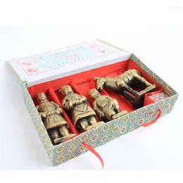 Decorative Figurines Terracotta Army 4 Piece Box Features Crafts Souvenirs