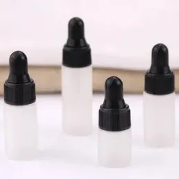 wholesale 50pcs/lot 1ml 2ml 3ml 5ml Clear Glass Dropper bottle Mini Frosted Glass essential Oil bottle with hose vials LL