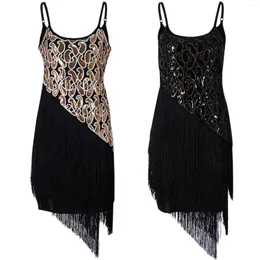 Sıradan Elbiseler Kadın Seksi Elbise 1920'ler Vintage Pulin Tam Sivrenli Shingper Party Club Mini 20s Kostüm Great Gatsby Strap Vestido