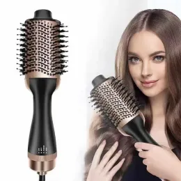 Irons 2022 New 3 In 1 Adjustable Hot Air Comb Wet And Dry Hair Dryer Electric Straight And Curly Hair Styling Tool Smoothing Brush