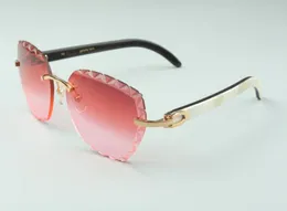 Najnowsze modne mody Grawerujące soczewki okulary przeciwsłoneczne 3524019 Naturalne mieszane bawoły rogowe szklanki rozmiar 5818140 mm5012356