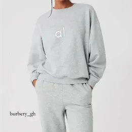 Al Yoga tröja Accol Crew Neck Pullover Overdimensionerad Soho Sweatshirts Spring/Autumn/Winter Warm Sweatwear Aloyoga Leggings 373