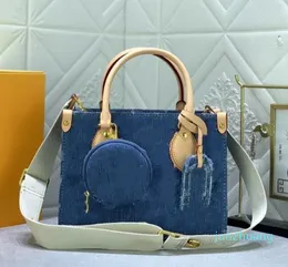 Tasarımcılar çantalar denim mavi omuz çantaları totes çanta üzerinde kadınlar tote lüksler crossbody omuz deri haberci cüzdan