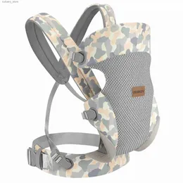 Transportörer slingrar ryggsäckar Ny baby Sling Carrier Nyfödd höftstol Kangaroo Bag Spädbarn Fram och baksäck 3 - 18 månader Baby Accessories L240318
