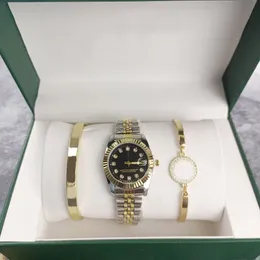 2024 Ny armbandklocka med Box Luxury Women's Diary Quartz Watch Designer Vattentät automatiskt datumbord Kvinnors rostfritt stål Sporttimer