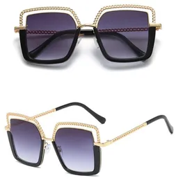 Luksusowa marka Chan El Fashion Sunglasses Metal Sain Square Ladies Antiultrawiolet swobodne lustro jazdy odpowiednie dla wszystkich 2454619