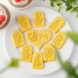 Bakning Mögel Alla hjärtans dag Flower Cookie Emmfriends Mold Rose Carnation Fondant Cake Decoration Wedding Biscuit Pressing Tools