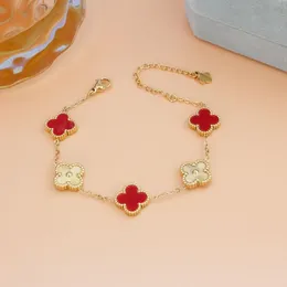 Designer Women Bracelets Clover per quattro gioielli a foglie Luxury 4 Silver Gold Woman Catene Flower Chains Designer Sterling 2024