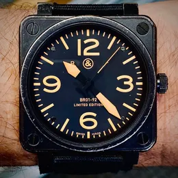 RELOJES الميكانيكية التلقائي MONTRE LUXE Original Bell Ross Mens Watch Commando Black Stainless Steel Designer Watches Hights High