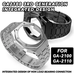 Watch pasme 2nd 3. generacji Zmodyfikowane akcesoria dla GA2100 GA 2100 2110 Metalowe obudowy i pasek ze stali nierdzewnej Zatrzymanie ramki Watchband257m