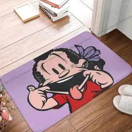 Carpets Kitchen Non-Slip Carpet Spirou Girl Sticking Tongue Out Bedroom Mat Entrance Door Doormat Home Decor Rug