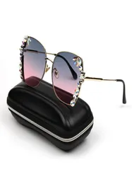 Европейские и американские роскошные квадратные солнцезащитные очки с бриллиантами, красочные модные женские солнцезащитные очки, дизайнерские ретро-очки, красивые packagegi6335802