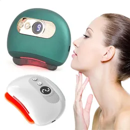 Electric Guasha Massager Stone Heat Vibration Scraping Fat Burning Neck Massage Face Skin Lyft Borttagning Wrinkle Tool 240314