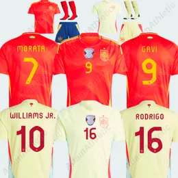 スペインジャージー2024 Gavi Rodrigo Camiseta Espana Morata Williams Jr。 Pedri Lamine Yamal Ferran Oyarzabalスペインのサッカーシャツ24 25キッズキットプレーヤーバージョン