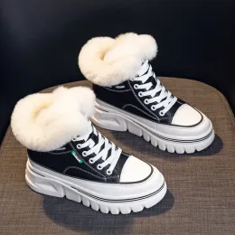 Sandaler tjock sula ankelstövlar kvinnor skor mode korta stövlar damer vinter 2022 veet varm ull bomullskor läder snö stövlar
