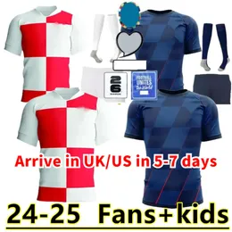 2025 Новая Croacia Modric Soccer Jerseys National Mandzukic Perisic Kalinic 2024 Euro Cup Football Forbing Room Kovacic Rakitic Kramaric Men Kid