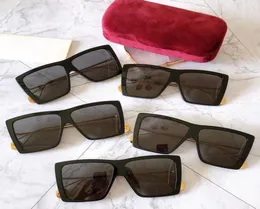 Óculos de sol de designer feminino quadrado clássico 0434S Occhiali da sole firmati moldura preta metal templo design UV400 lente anti-radiação 9499495