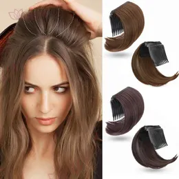 Perucas sintéticas HUAYA Cabelo Sintético Invisível Franja Pad Alta Cabelo Reto Up Pente Acessórios de Cabelo Falso Cabelo Natural Para Mulheres Peruca 240328 240327