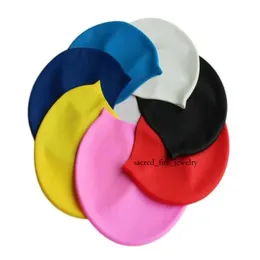 Unisex Yetişkin Su Geçirmez Silikon Yüzme Şapkaları Dayanıklı Yüzme Kapakları Kadınlar İçin Esnek Baskı Logosu Damlası 8138389 7283 4264