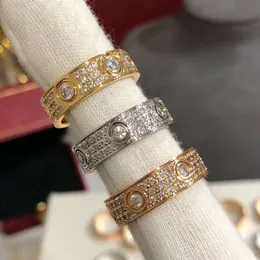 Screw Carter Rings Nagel Klassiker Liebesring mit Goldbeschichtung für Männer Frauen schmal breit drei Diamantring 51Y9