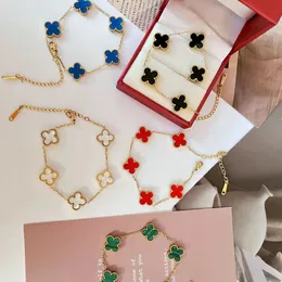 Tasarımcı Vanclef Bilezik Mücevherleri Kadın Bilezikler için Yonca Dört Yaprak Charm 4 Sier Hediye Altın Kadın Çiçek Zincirleri Istakoz Tasarımcıları Sterling