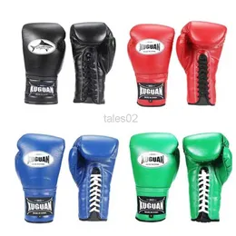 Equipamento de proteção 6/8/10/12/14oz Luva de boxe de alta qualidade PU Tether MMA Muay Thai Luva de treinamento adulto Sanda Fighting Boxe Equipamento de treinamento yq240318