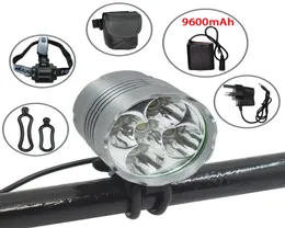 5 x T6 5T6 6000 Lumens 2 In 1 LED 3 Modes Bike Light Bicycle Front Lamp Headlight Headlamp + 8.4V Battery Pack + charger6910017