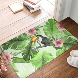 Tapetes Tropical Folhas Praia Quarto Tapete Padrão com Toucan Rug Home Capacho Cozinha Tapete Decoração