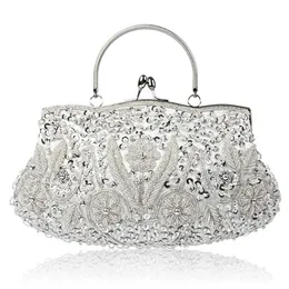 Umhängetaschen Tasche Perle Designer-Handtaschen Gesticktes Kleid Mehrfarbige Abendessen-Einkaufstasche 240311