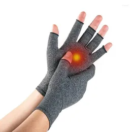 Luvas de ciclismo ao ar livre meio dedo compressão conjunta cuidados apoio pulso algodão mão cinta esportes terapia pulseira